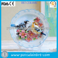 white round flower birds ceramic wedding decor plates